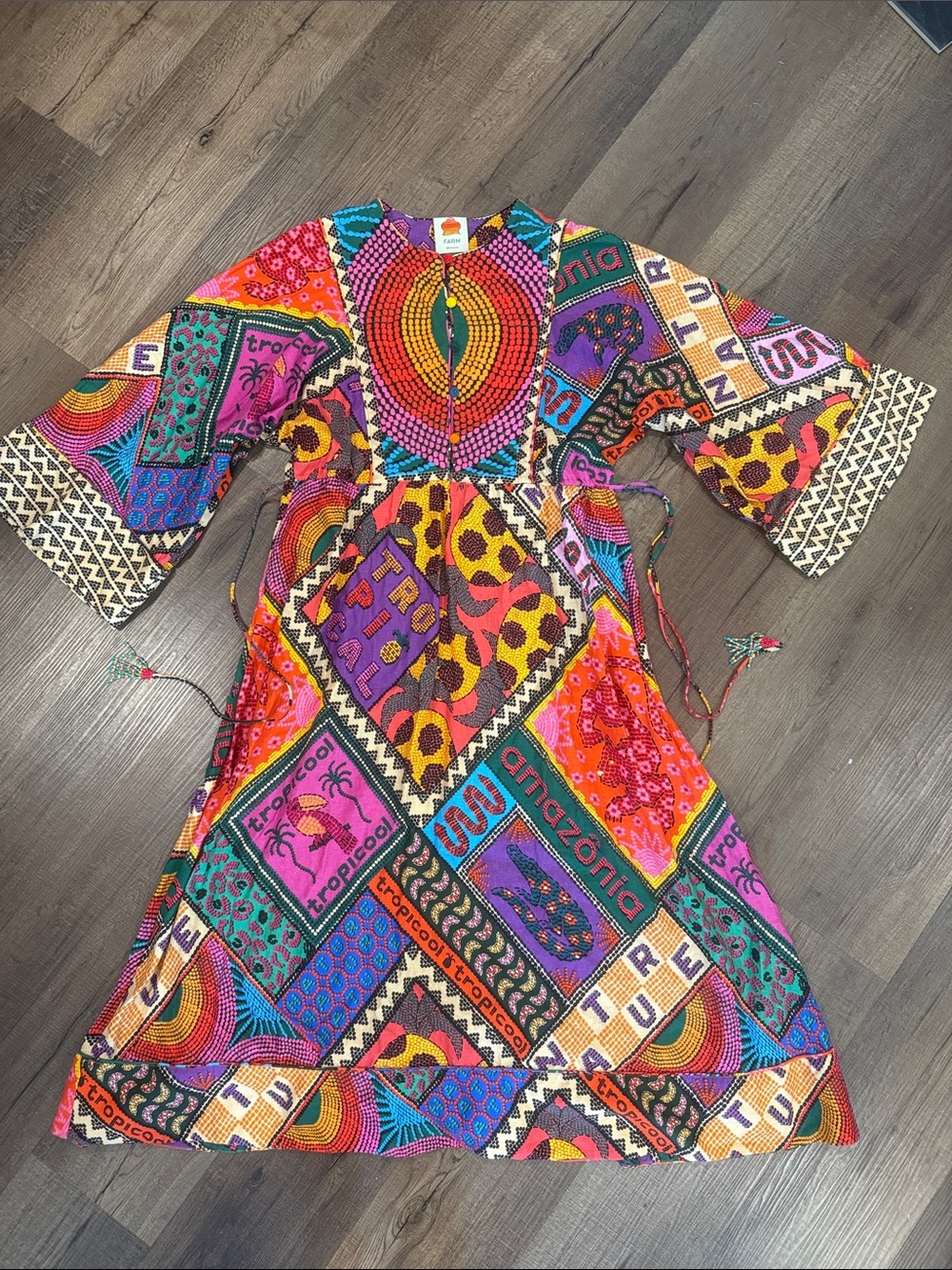 FARM Rio dotted patchwork Midi Dress - Picture 4 of 15